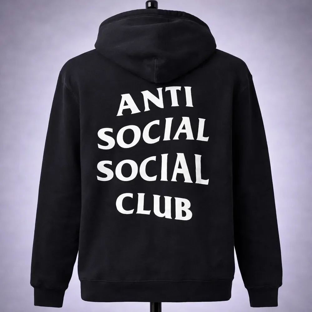 Anti Social Social Club Black White Hoodie Sweatshirt Adult Medium Streetwear